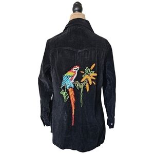 Malber International Vintage Beaded Parrot Corduroy Jacket Sz S - M